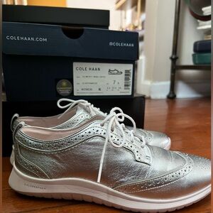Cole Haan Women's Metallic Silver Sneakers